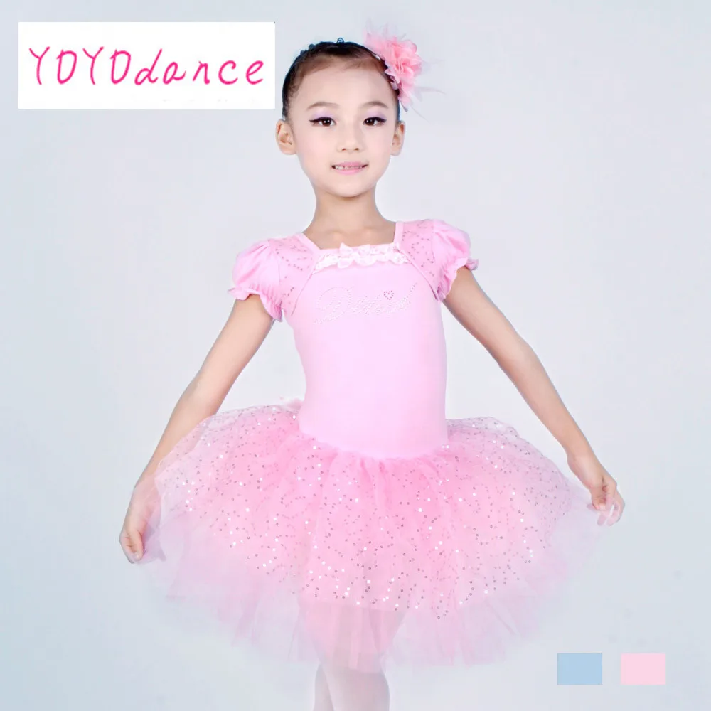 Детские для маленьких девочек Розовый Купальник Балетная пачка платье Танцы