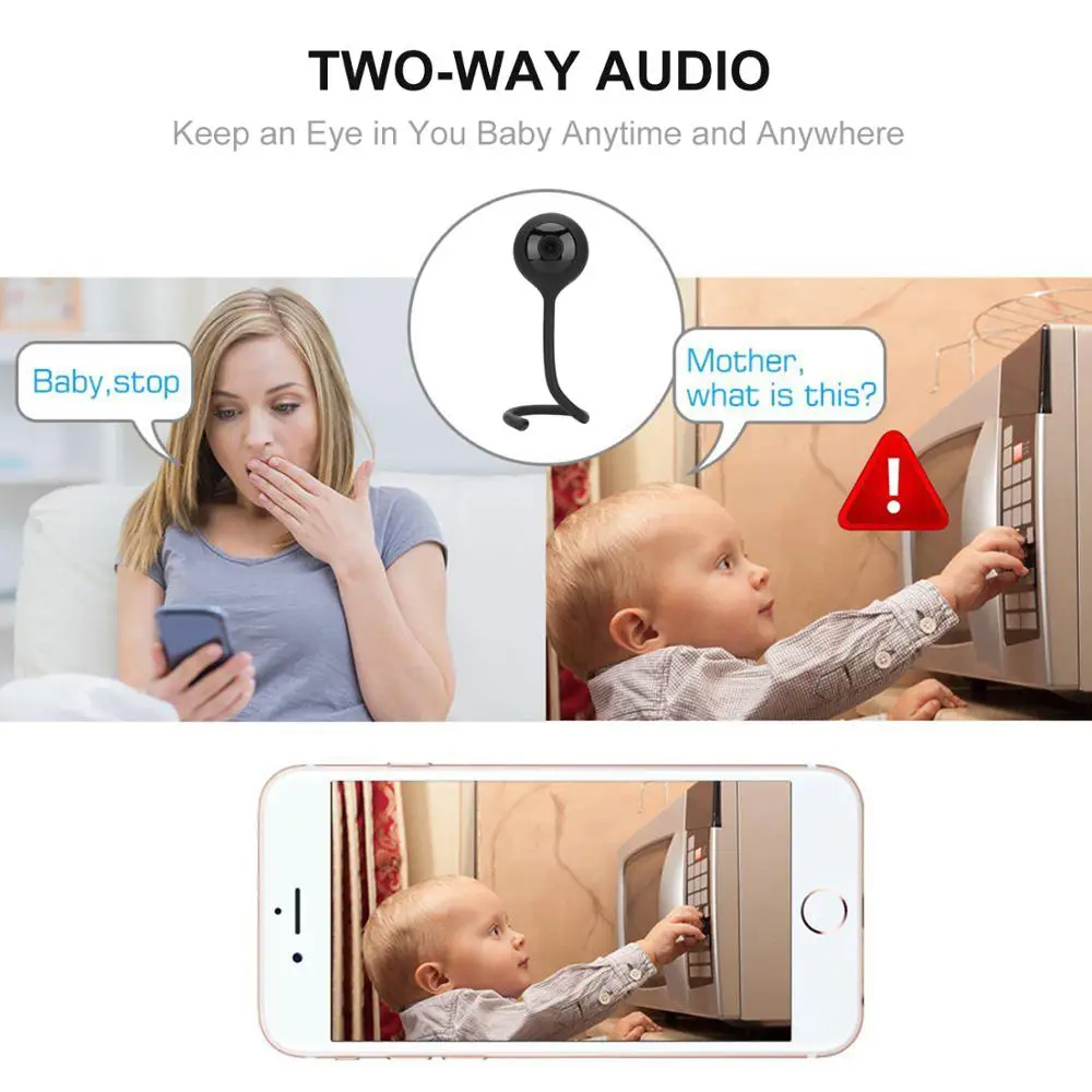 Free shipping WiFi Baby Monitor IP Camera With Temperature Humidity Sensor | Безопасность и защита