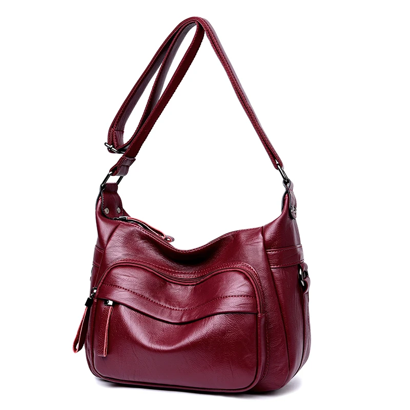 DINCAR новый двойной молнии Для женщин сумка из мягкой искусственной кожи Crossbody для
