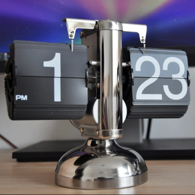 Оригинальные цифровые настольные часы Libra Ретро переворачивающиеся из