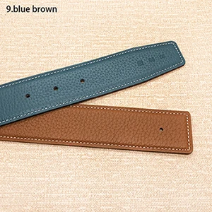9blue brown Без пряжки Ciartuar дизайн для мужчин и женщин 3,8 см ремень высокое качество коровья кожа натуральная кожа Две стороны - Цвет: 9blue brown