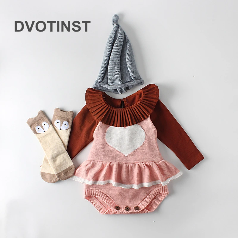 Dvotinst/Одежда для новорожденных девочек Вязаный комбинезон без рукавов жилет с