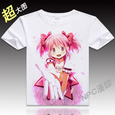 Аниме унисекс Топы Тройник Puella Magi Madoka Magica футболка с коротким рукавом мультяшная футболка Kaname Madoka косплей мужские/wo мужские футболки