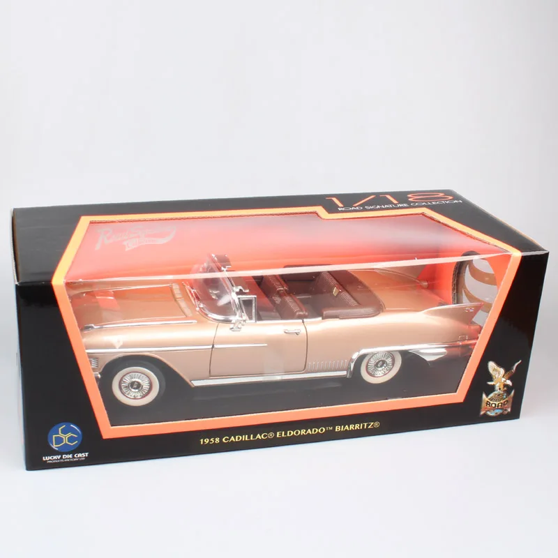Детские 1/18 весы Роскошные винтажные GM 1958 Cadillac Eldorado Fleetwood Biarrotz Конвертируемые Diecasts& транспортные средства Машинки Игрушки модели