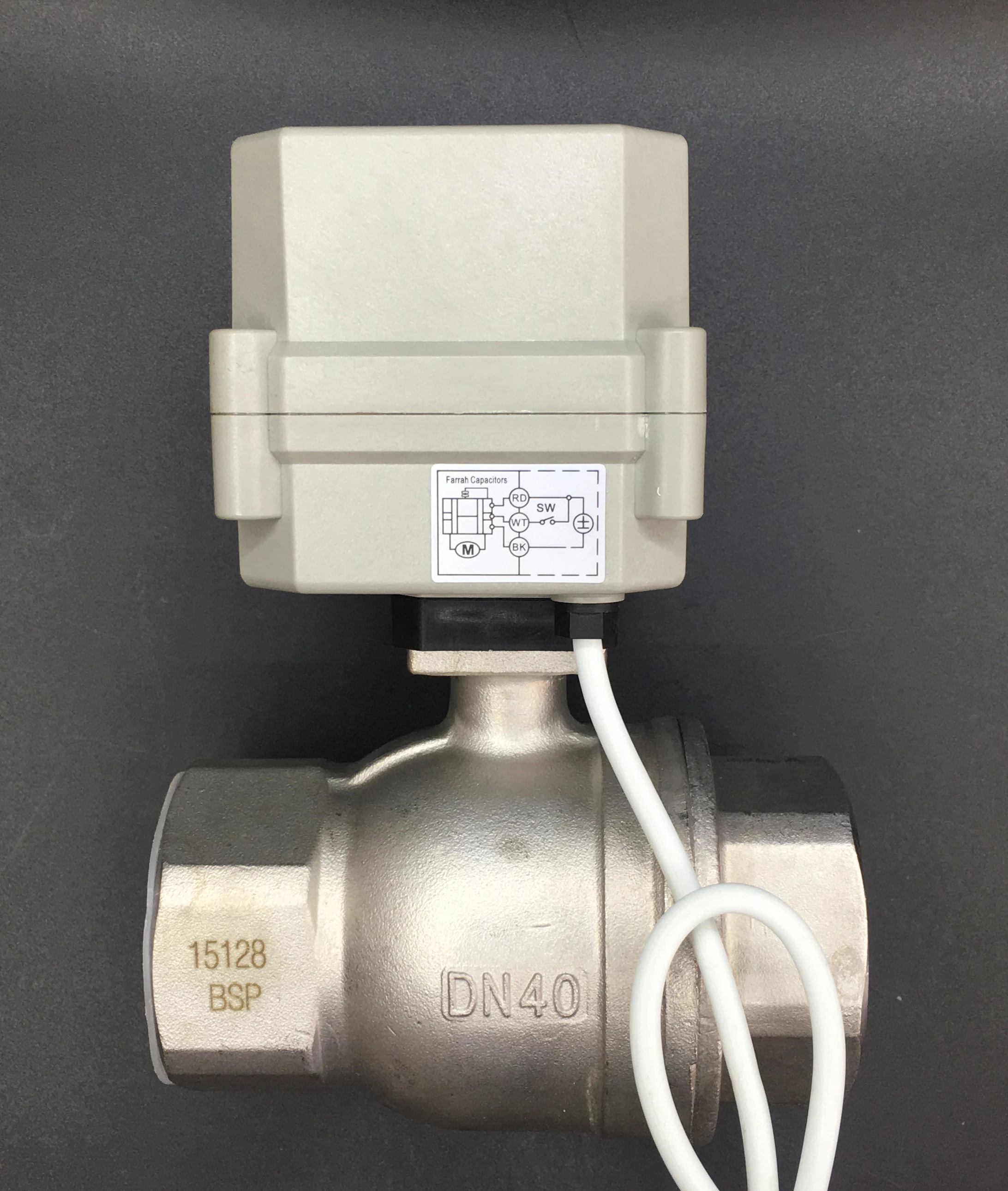 Цай вентилятор Нержавеющая сталь DN40 Электрический кран DC12V DC24V 2/3/5/7 провода для отопления воды автоматический Управление 10Nm On/off 15 сек