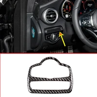 real carbon fiber car headlight switch frame trim stickers for mercedes benz c class w205 glc x253 glc 260 c180 c200 2015 2019
