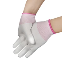 coated finger nylon gloves with flexible rubber finger fine work tightly knitted elastic line gloves breathable rubber gloves