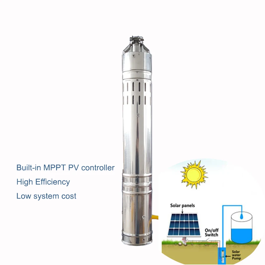 12V DC бесщеточный из нержавеющей стали Солнечный погружной водяной насос S123T 30 3