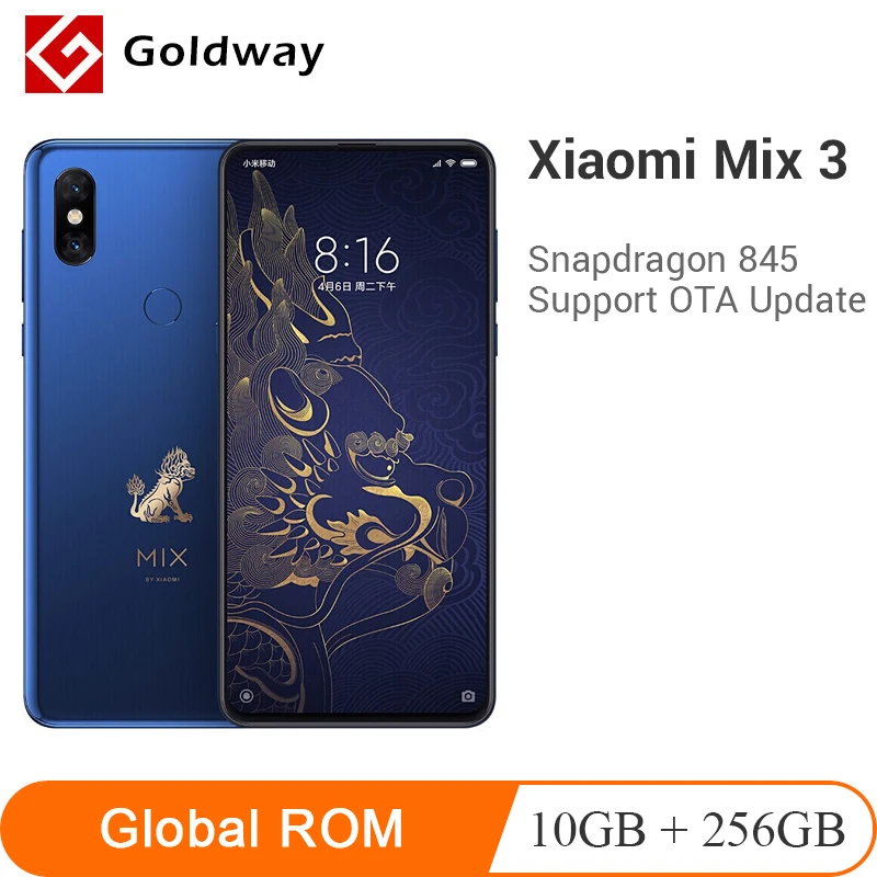 Оригинальный мобильный телефон Snapdragon 256 с глобальной ПЗУ Xiaomi mi x 3 Imperial Palace 10 Гб 845