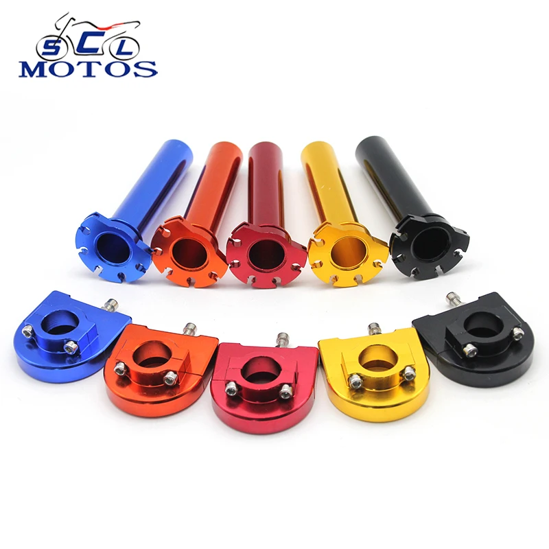 

Sclmotos -22mm 7/8" CNC Aluminum Motorcycle Accelerator Throttle Twist Grips Handlebars Grips Motor Moped Scooter Dirt Bike