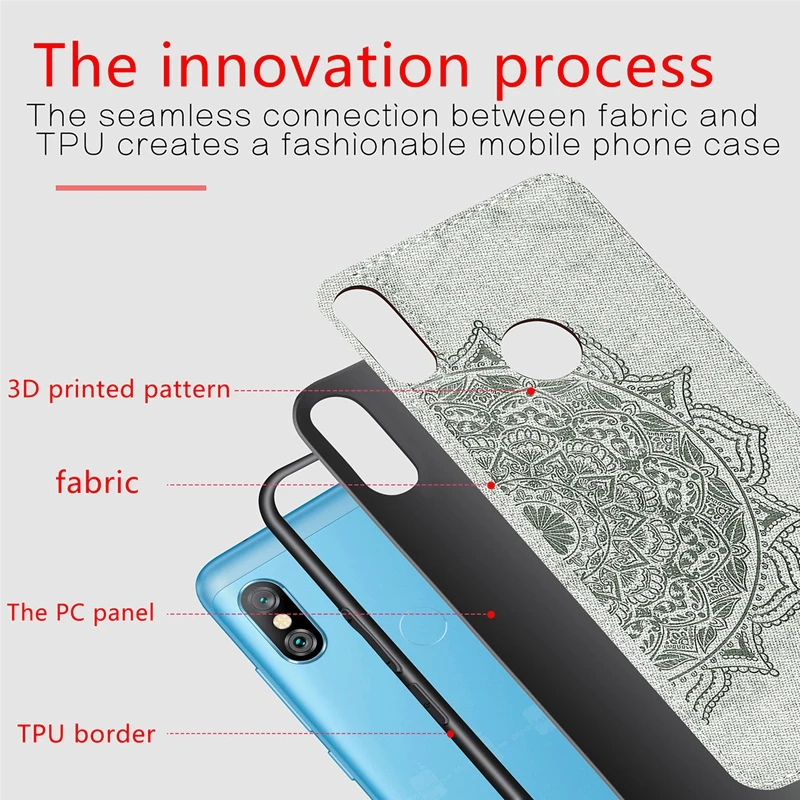 3D Texture Cloth Phone Case For Xiaomi Redmi Note 6 Pro Soft TPU Silicone for Back Cover 6.26&quot |