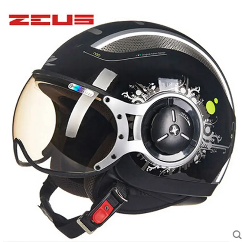 Мотоциклетный шлем с открытым лицом мотоциклетный реактивный в стиле ретро 3/4
