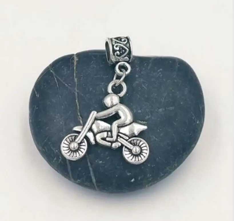 Тибетский посеребренный спортивный тематический мотоциклетный гоночный