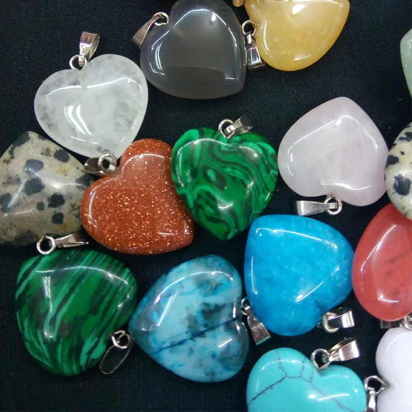 Подвески из натурального камня в форме сердца 50 шт.|stone pendant|natural stone pendantheart natural |
