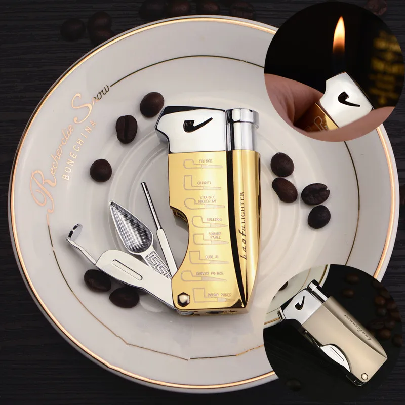 Скошенный Flame зажигалка для некурящих трубы многофункциональным надувные