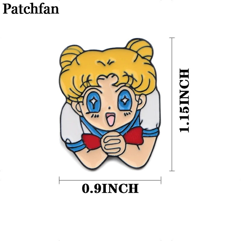 Patchfan Сейлор Мун мультфильм цинка значки в виде галстука рюкзак одежда броши для