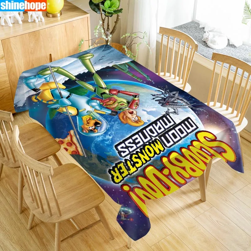 Скатерть на заказ Scooby Doo, ткань Оксфорд, Пыленепроницаемая прямоугольная скатерть, вечерние, домашний декор, 100x140 см, 140x250 см - Цвет: tablecloths 17