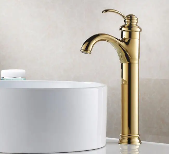 MTTUZK Bathroom Faucet Golden Polished /Black Brass Basin Sink Single Handle Hot and Cold Mixer Water Taps | Обустройство дома
