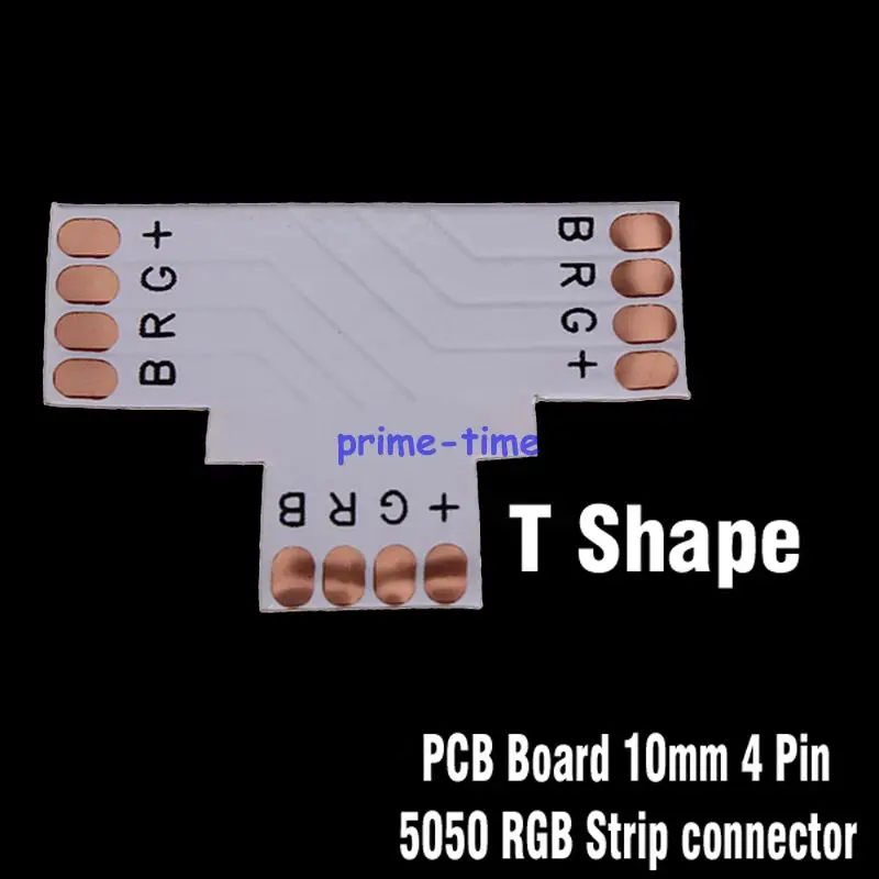 10 шт. 10 мм 4PIN L или T X (Cross) Форма Соединитель Платы PCB Без Пайки для 5050 RGB Цветной Светодиодной Полосы Света.