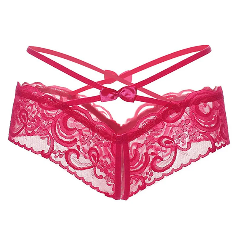 EW Для женщин сексуальные стринги открытым промежность трусы нижнее белье