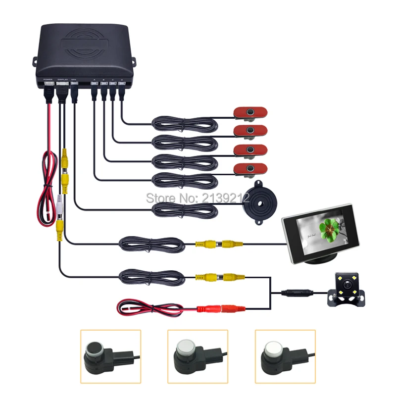 

Автомобильный датчик парковки FEELDO с 4 датчиками, монитором 3,5 дюйма и 4-светодиодный Ной CCD-камерой, система заднего вида