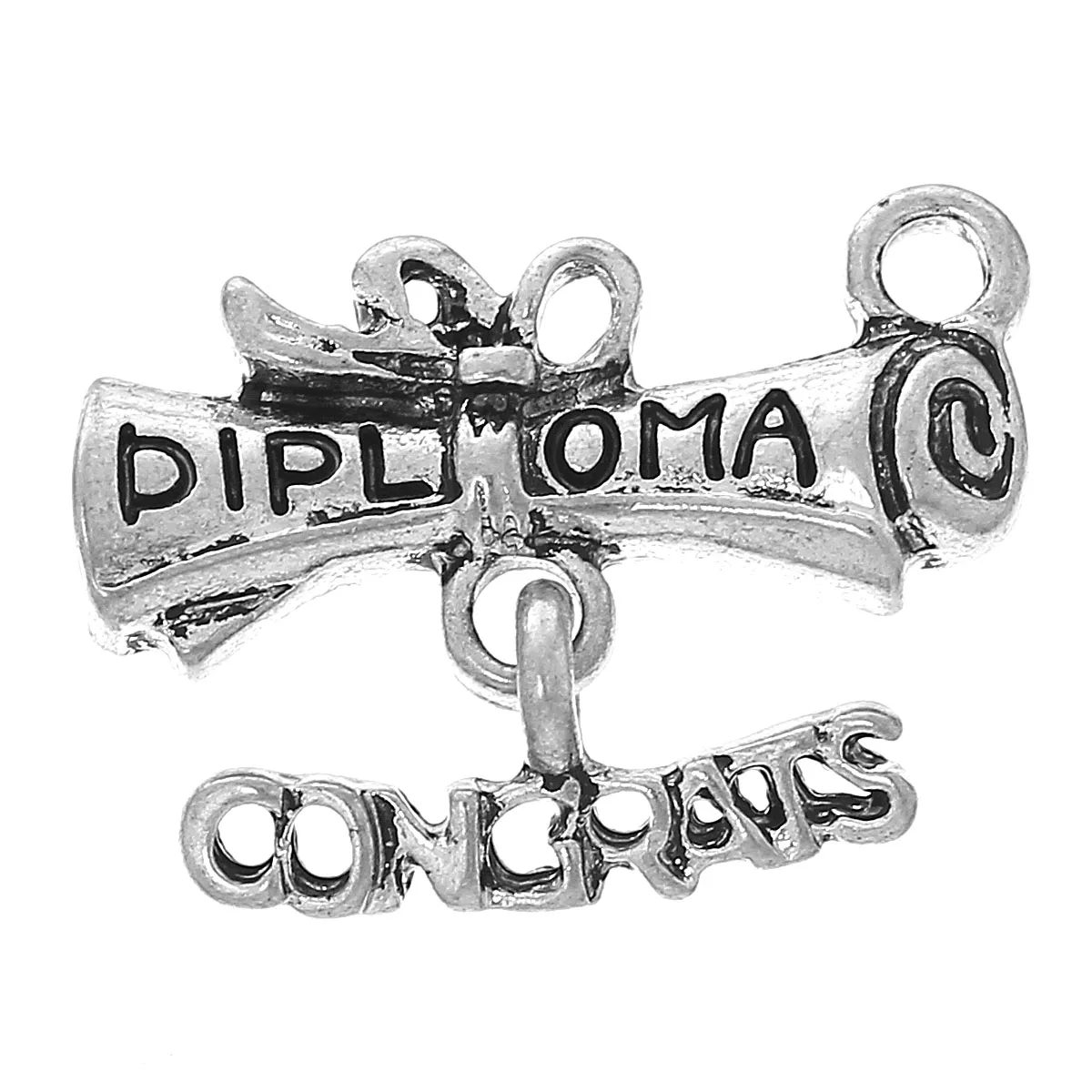 DoreenBeads подвески из цинкового металлического сплава книги серебристого цвета