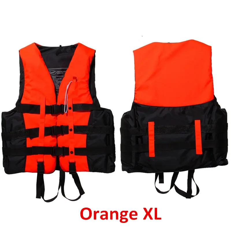 Orange XL Новинка, S-XXXL размеры, полиэстер, для взрослых, спасательный жилет для мужчин и женщин, универсальный, для плавания, плавания, катания на лыжах, серфинга, спасательный жилет из поролона со свистком - Цвет: Orange XL