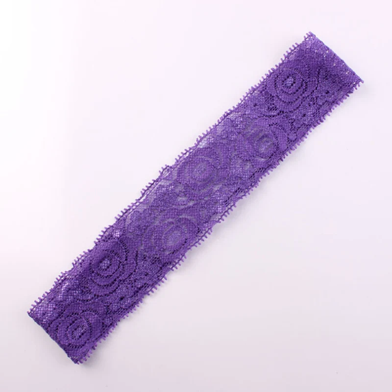 Dark Purple 5 штук в упаковке, шт./лот новорожденных 40 мм эластичного кружева для девочек с повязкой на голову, возраст детей Сделай Сам резинка для волос аксессуары для волос ручной работы DIY Инструменты - Цвет: Dark Purple