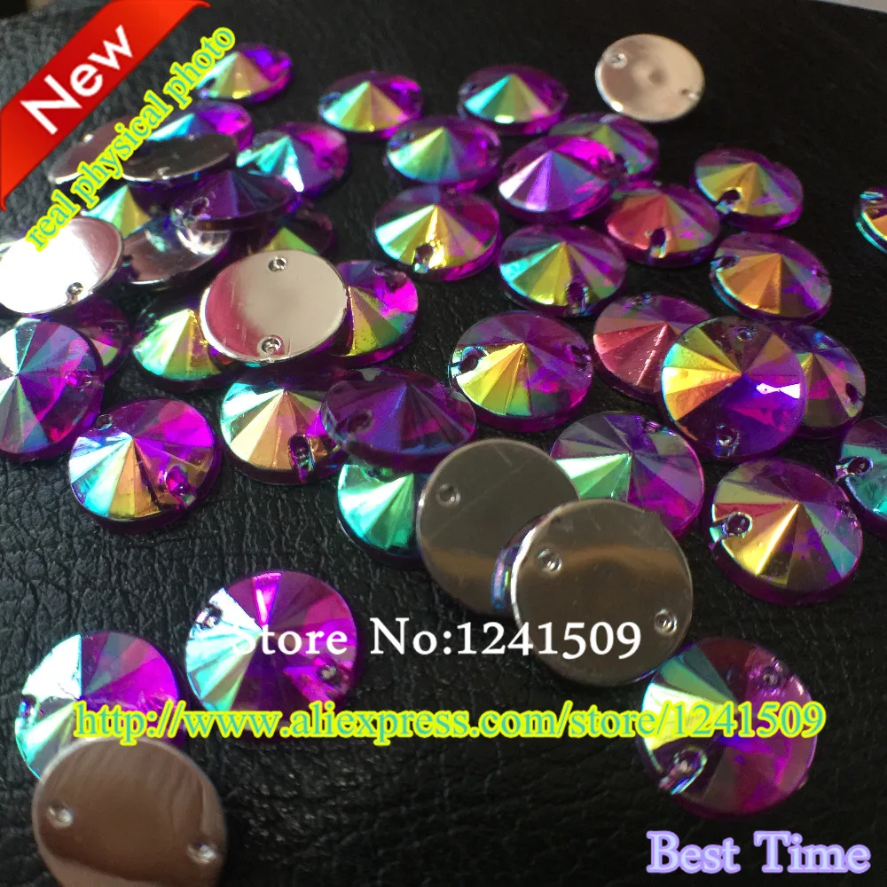 2017 DIY Стразы свободные бусины ручного шитья 200 шт Глубокий фиолетовый AB 10 мм