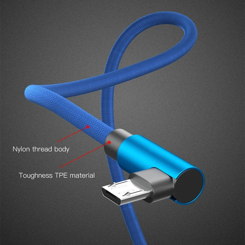 Кабель для быстрой зарядки на 90 градусов с micro usb USB Android L шнур передачи данных