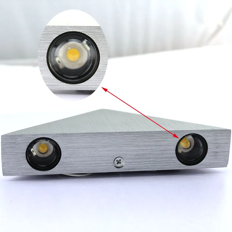 Настенный светильник светодиодный алюминиевый треугольник 3 Вт высокая мощность