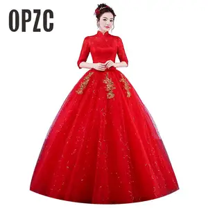 Женское свадебное платье It's yiiya, красное кружевное платье с высоким воротом и вышивкой в Корейском стиле на лето 2020