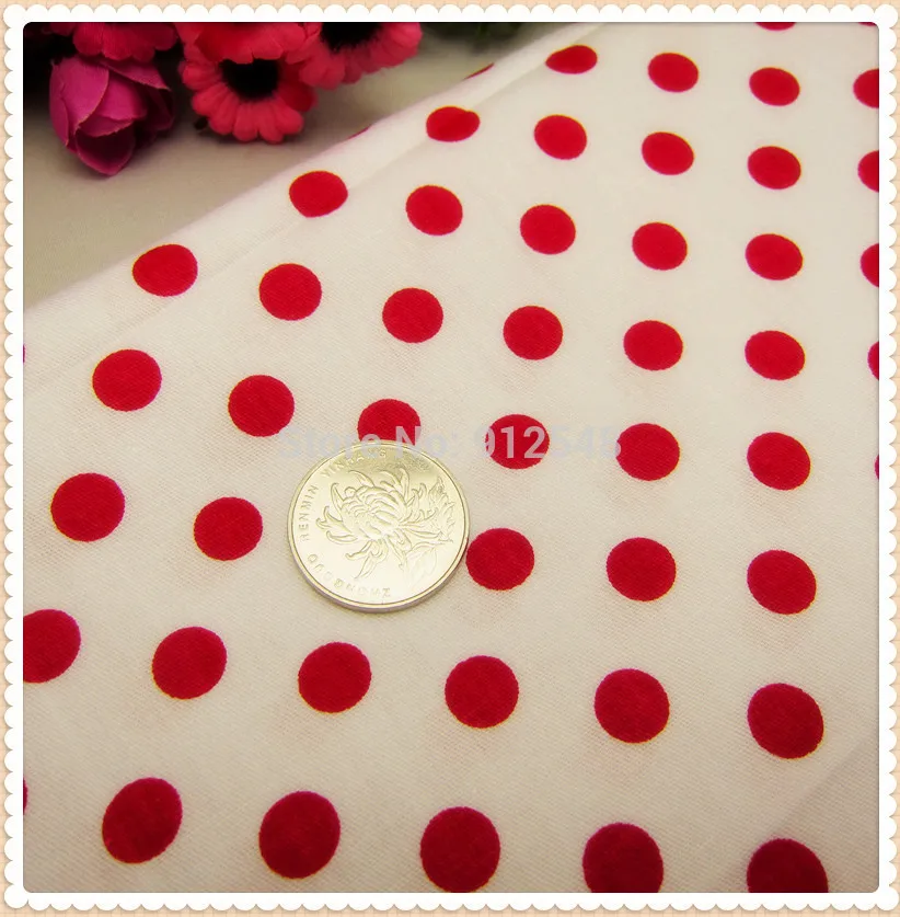 Бесплатная доставка красная хлопковая ткань в горошек MB8768 ручная работа