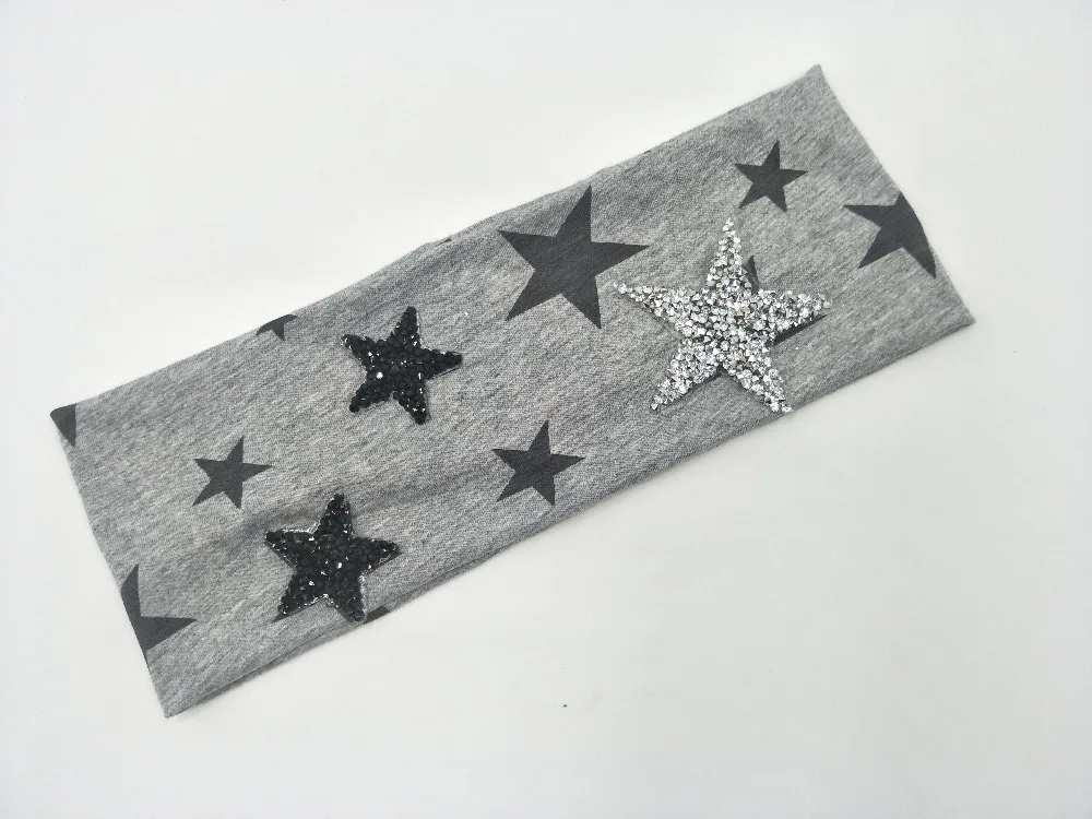 P171225 fashion size custom cotton star applique women hair band |