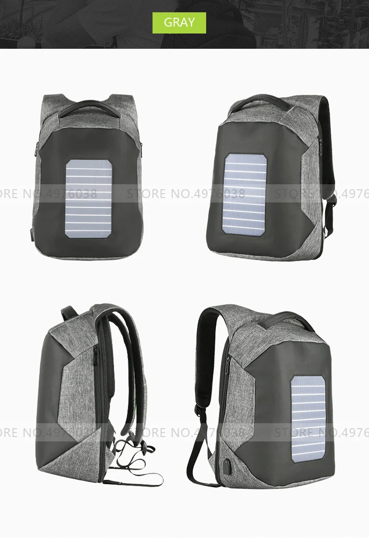 Plecak, дизайнерский рюкзак на солнечной батарее, мужской рюкзак mochila, usb зарядка, Противоугонный рюкзак для путешествий, 15,6 дюймов, рюкзак для ноутбука, мужской водонепроницаемый рюкзак