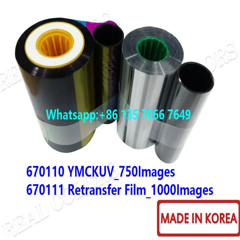 1 компл. совместимая с IDP WISE DX D80 Ribbon 670110 YMCKUv 750 изображения и переводная пленка