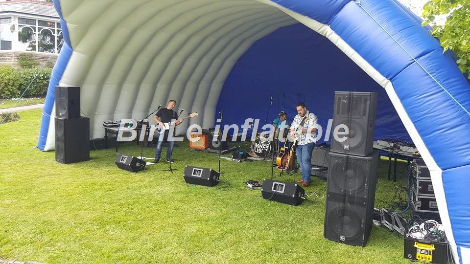 Bestellen Blau Nach Maß 8x4x4m Riesigen Aufblasbaren Bühne Zelt Abdeckung Für Event