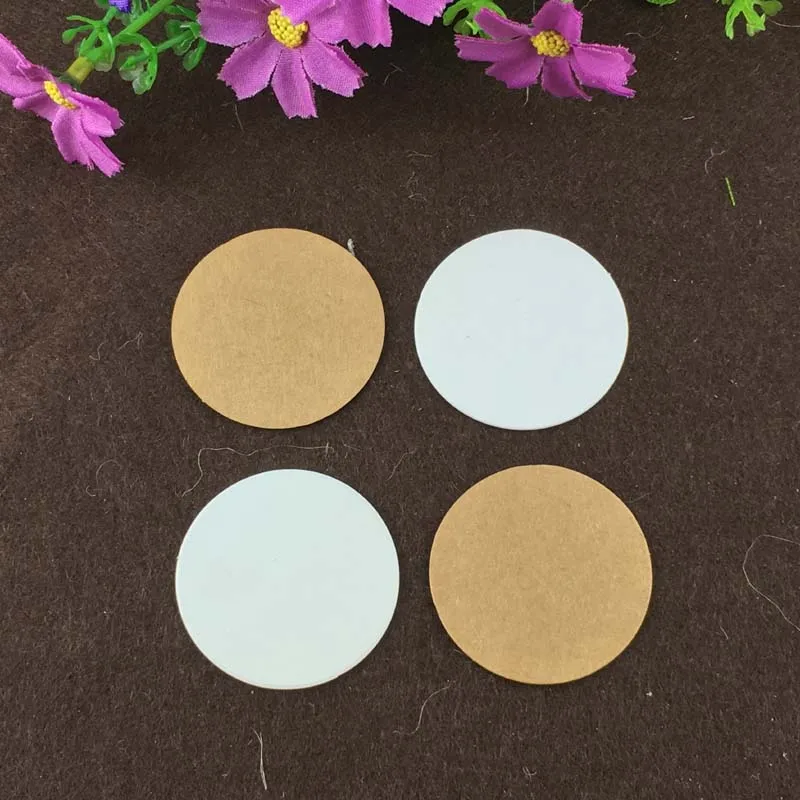 50 шт. Белые коричневые бирки из крафт бумаги круглые Пригласительные открытки