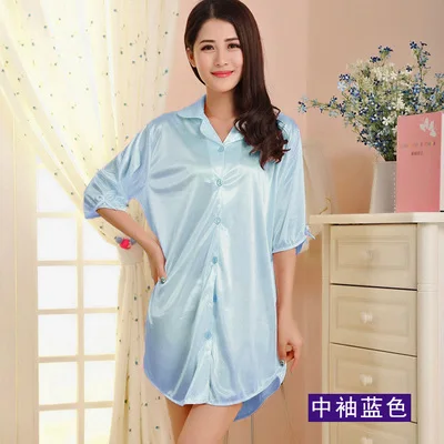 Летняя пикантная рубашка на пуговицах из вискозы женская одежда для сна длинный