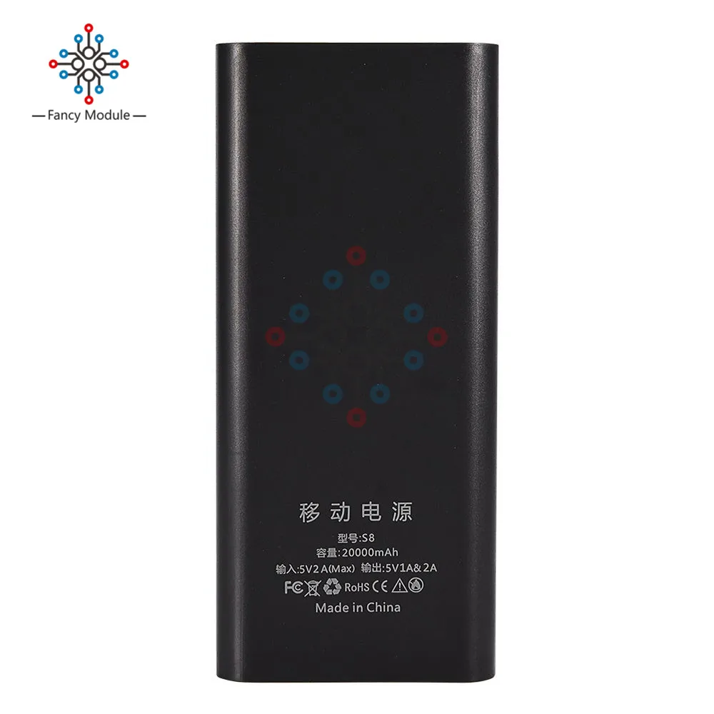 8 шт 18650 батареи Мощность банк чехол Тип C/Micro USB Вход Dual 5V1A/5V2.1A Зарядное устройство