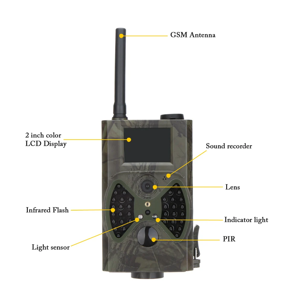 Охотничья фотоловушка HC350M HC300M HC550M 2G GSM камера 16 МП 0. Стандартный триггер 1080P
