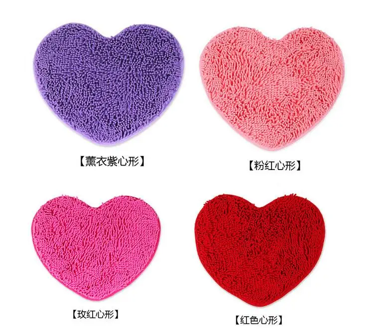 

Cute Love Heart Carpet 50*60cm Plush Floor Door Mats Antiskid Bathroom Bedroom Fluffy Rug Mats Home Deco Blanket
