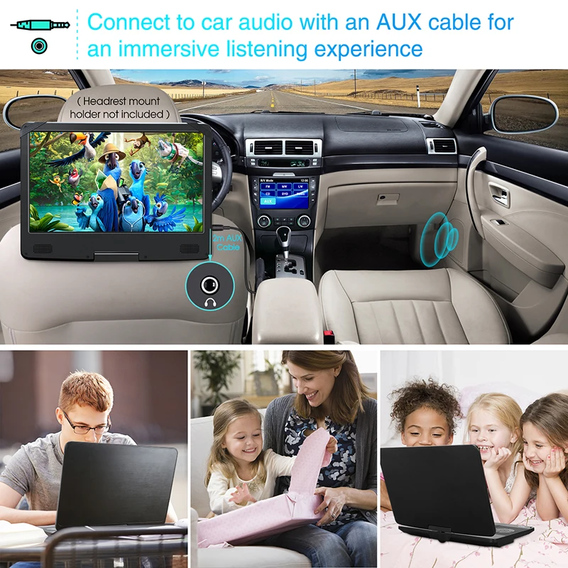 14&quot TFT Auto Tragbarer Blu-ray DVD Player 1080P HDMI TV USB Heimkino Dolby AKKU Portable | Электроника