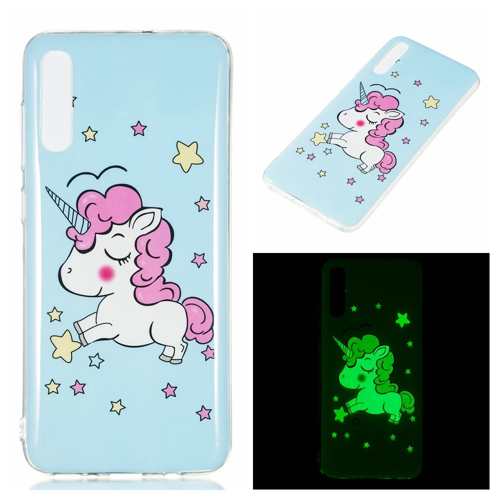 Luminous Phone Case For Samsung A20 A30 A40 A50 A70 M10 M20 M30 Protective Soft TPU Silicone Coque caso Global Back Cover etui |