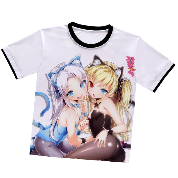 Футболка с аниме Haganai кашивазаки сена белая футболка из полиэстера Mikazuki Yozora