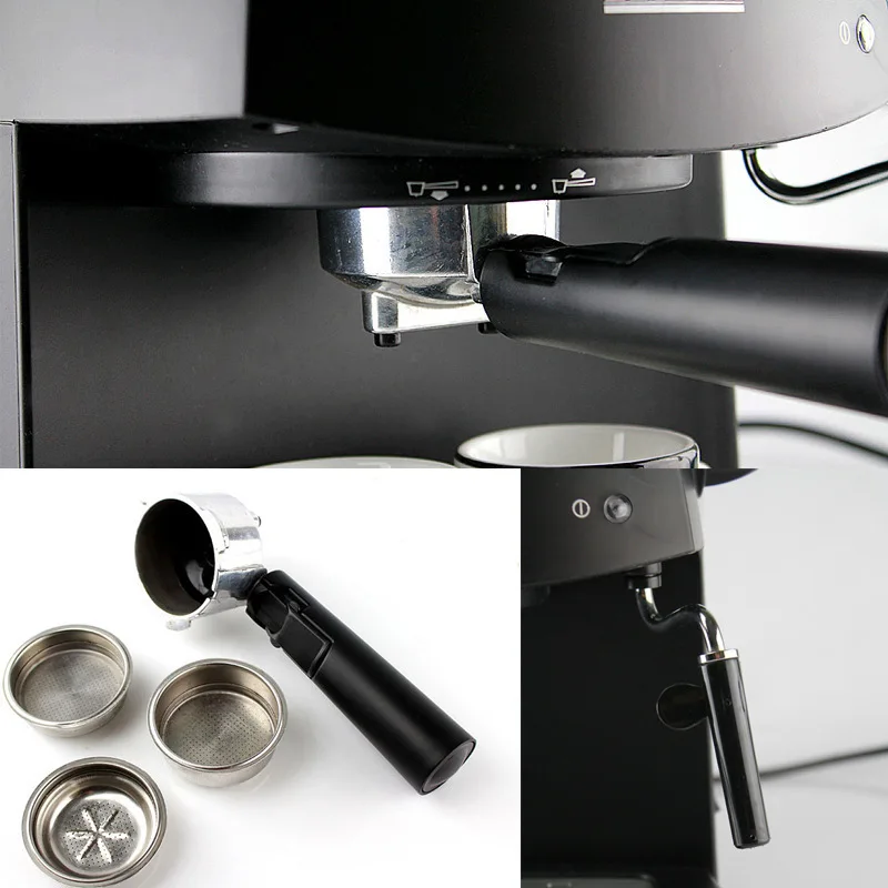 Cafeteira Electric Coffee makers cafe maker machine double use semi automatic powder black fashion 1100W steam design espresso | Бытовая
