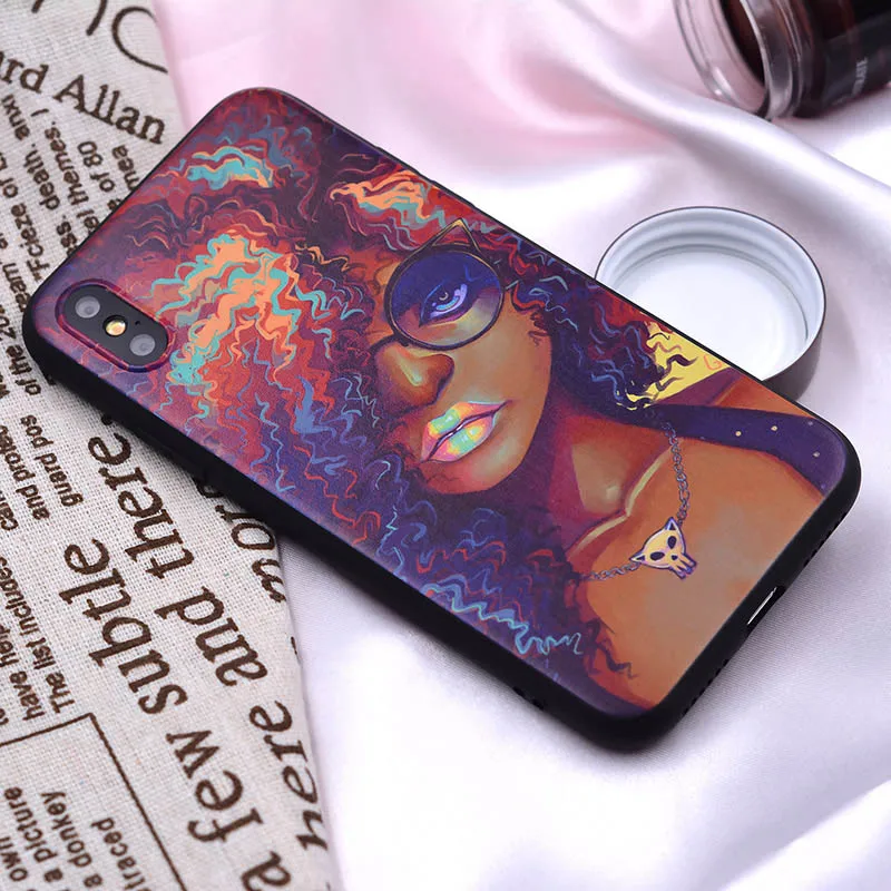 10 Чехол для iPhone 11 Pro, чехол для iPhone 5, 5S, 6, 6 S, 7, 8 Plus, X, XS, Max, чехол для африканских девочек, чехол для iPhone 7, мягкий ТПУ для iPhone XR, чехол - Цвет: 10