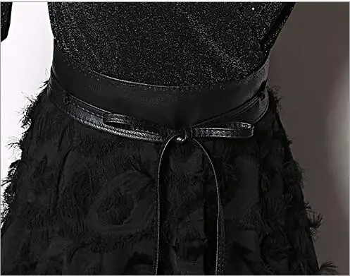 2019 New Summer Fashion Women Black Lurex Party Dress Vintage V-neck Tassel Long Mid-calf Runway | Женская одежда