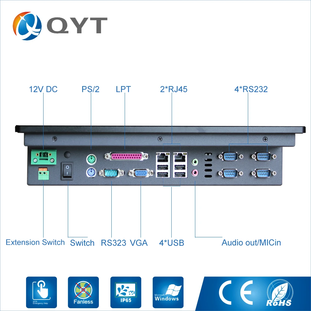 12 1 ''Embeded PC ip 65 сенсорный экран Разрешение 800*600 панель ПК/промышленный