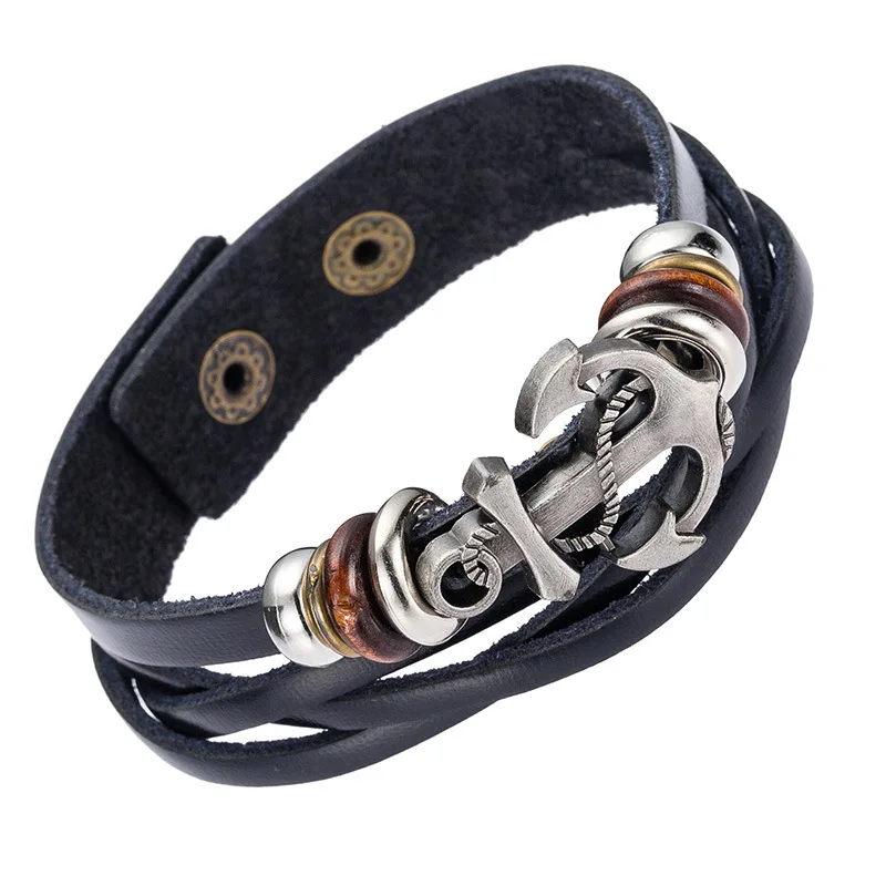 2016 New Stainless Steel Multilayer Leather Risers Bracelet for Women&ampMen Friendship Bracelets High Quality christmas gifts | Украшения